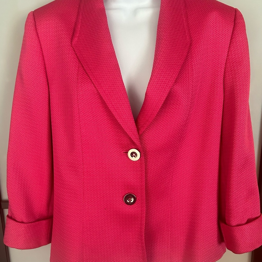 Tahari Hot Pink Business Blazer, Size 14